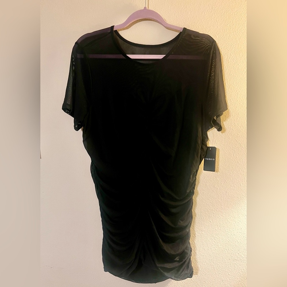 NWT Torrid Black Mesh Top
